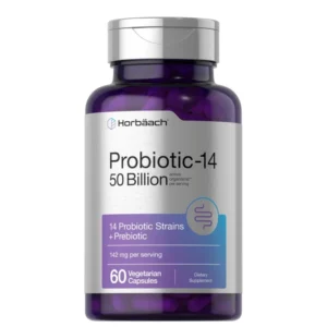 Horbäach Probiotics with Prebiotics | 50 Billion Active Organisms | Non-GMO & Gluten Free Supplement