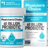 Physician's CHOICE Probiotics 60 Billion CFU - 10 Strains + Organic Prebiotics - Immune, Digestive & Gut Health - Supports Occasional Constipation, Diarrhea, Gas & Bloating - for Women & Men - 30ct