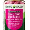 Spring Valley Extra Strength Hair, Skin & Nails Dietry Supplement 120ct 5000 mcg